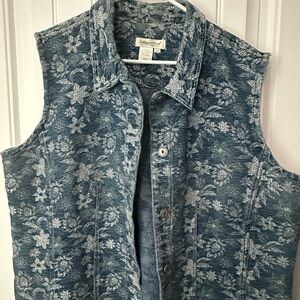 Coldwater Creek Blue Patterned Vest